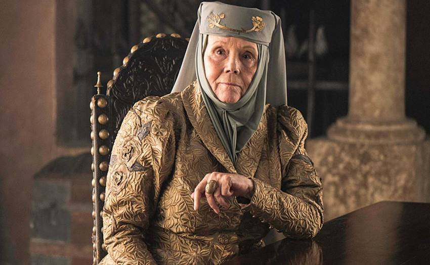 Diana Rigg fue Olenna Tyrell en Juego de tronos.