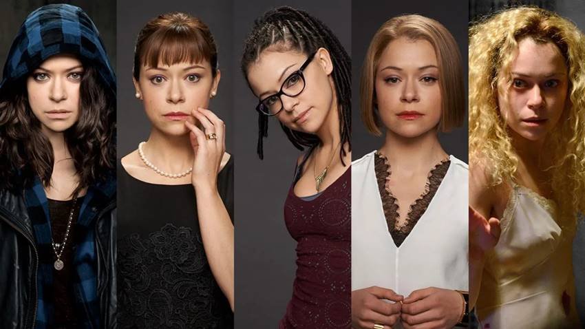 Tatiana Maslany como algunas de las protagonistas de Orphan Black.