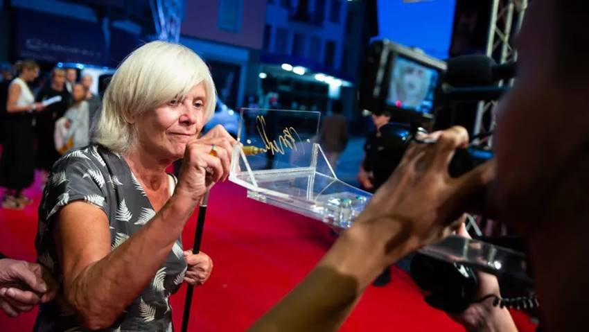 La directora francesa Catherine Breillat en la alfombra roja del Festival Internacional de Cine de Locarno.