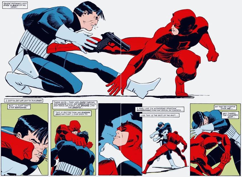 Daredevil y Punisher por Romita Jr y Ann Nocenti.