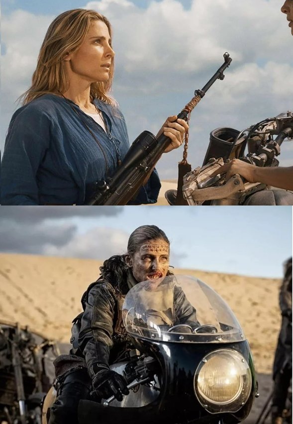 Elsa Pataky como la General Vuvalini y Mr. Norton en Furiosa.