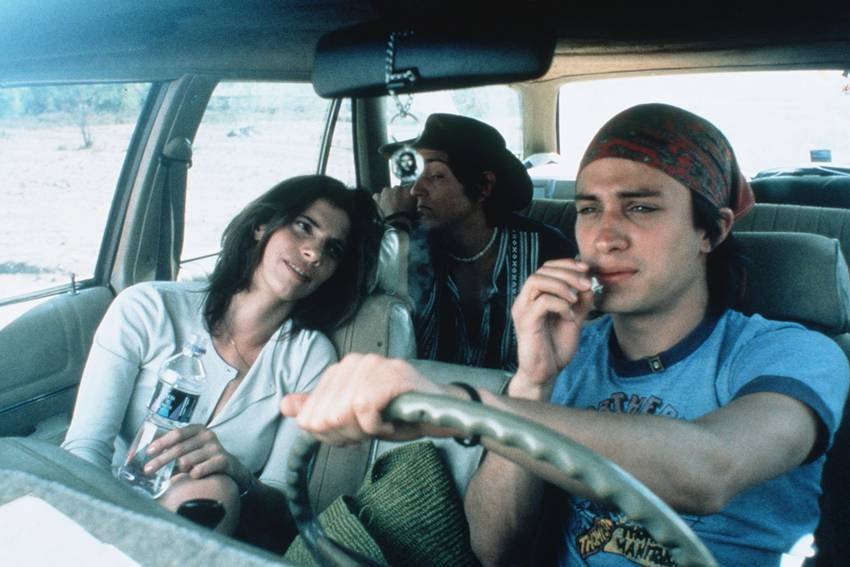 Maribel Verdú, Gael García Bernal y Diego Luna en Y tu mamá también.