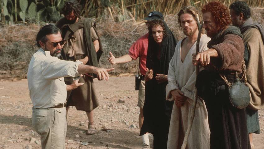 Martin Scorsese rodando La última tentación de Cristo.