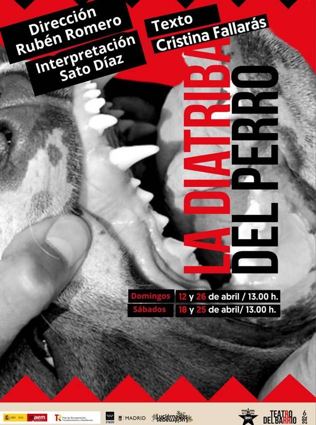 Cartel de la obra de teatro, La diatriba del perro. 