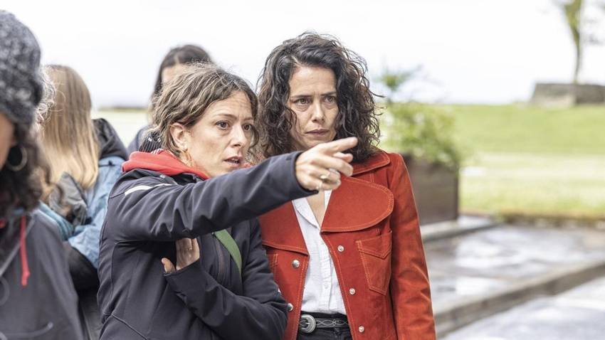 Andrea Jaurrieta en el rodaje de Nina.