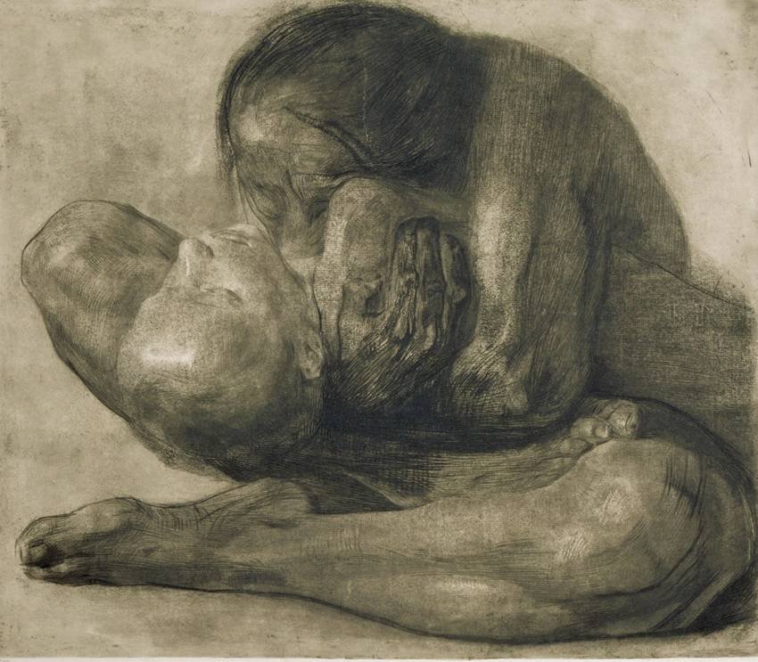 Mujer con niño muerto. 1903. Käthe Kollwitz.