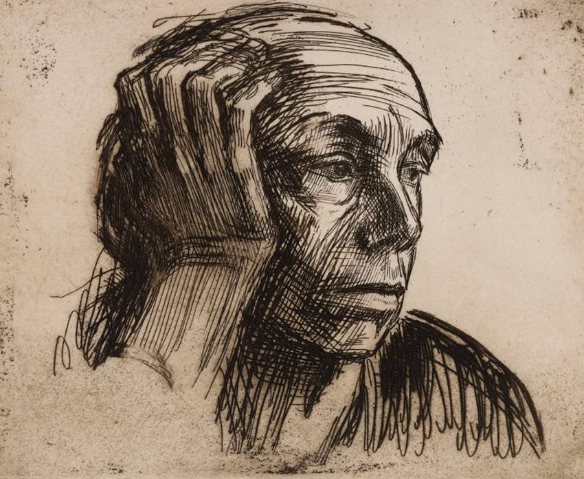 Autorretrato. 1921. Käthe Kollwitz.